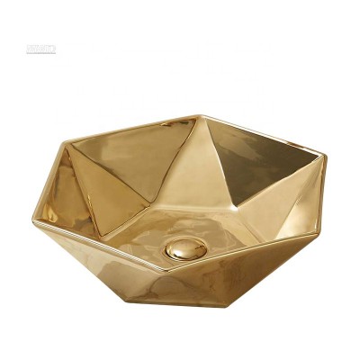 art sink shape countertop ceramic sanitary ware gold hand wash basin