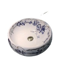 Hand painted ceramic counter top washbasin by chinese supplier