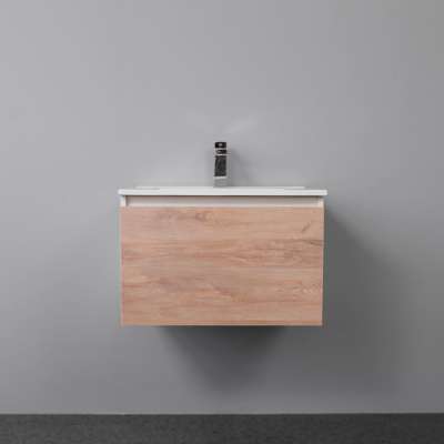 Wood grain particle material bathroom wall hung cabinet