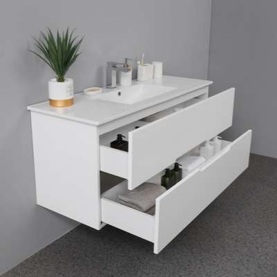 Australia bathroom MDF vanity wall Hung cabinet white vanity