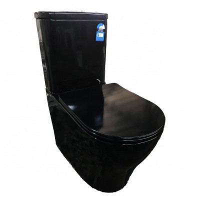 Matte black color 2 piece toilet ceramic tornado two-piece wc toilet